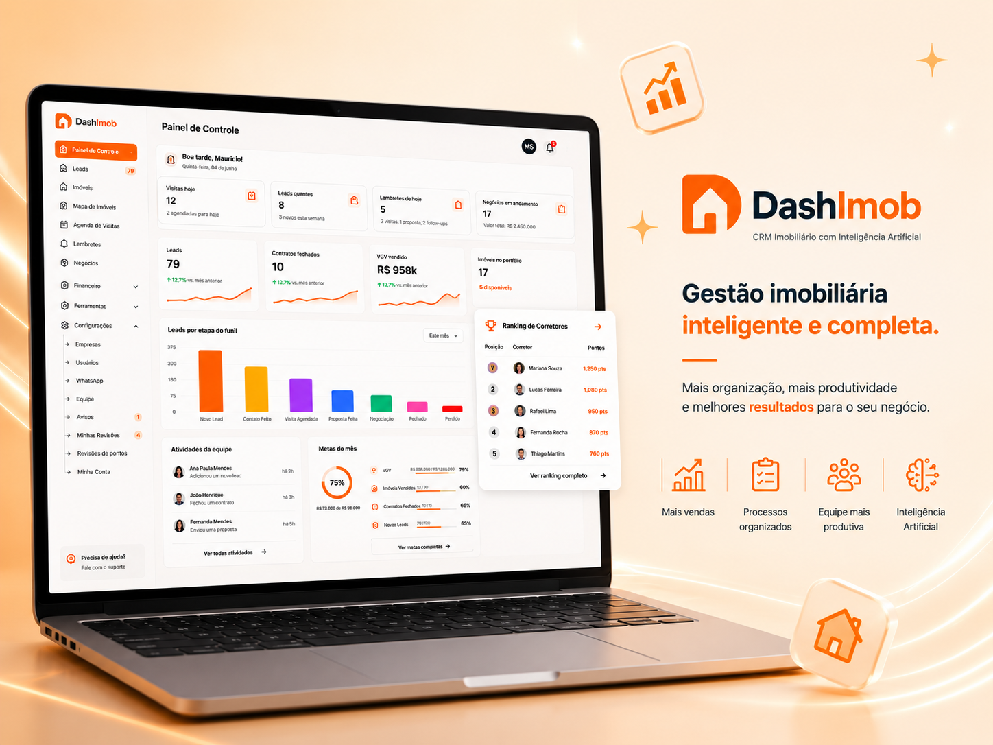 Gestão de equipe e ranking no DashImob